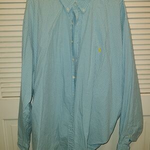 Ralph Lauren Blue Checkered Button Down Shirt